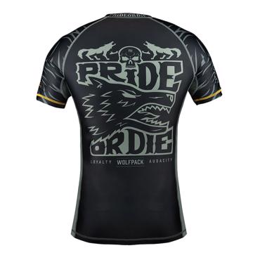 PRIDE OR DIE wolfpack v2 RASHGUARD - BLACK